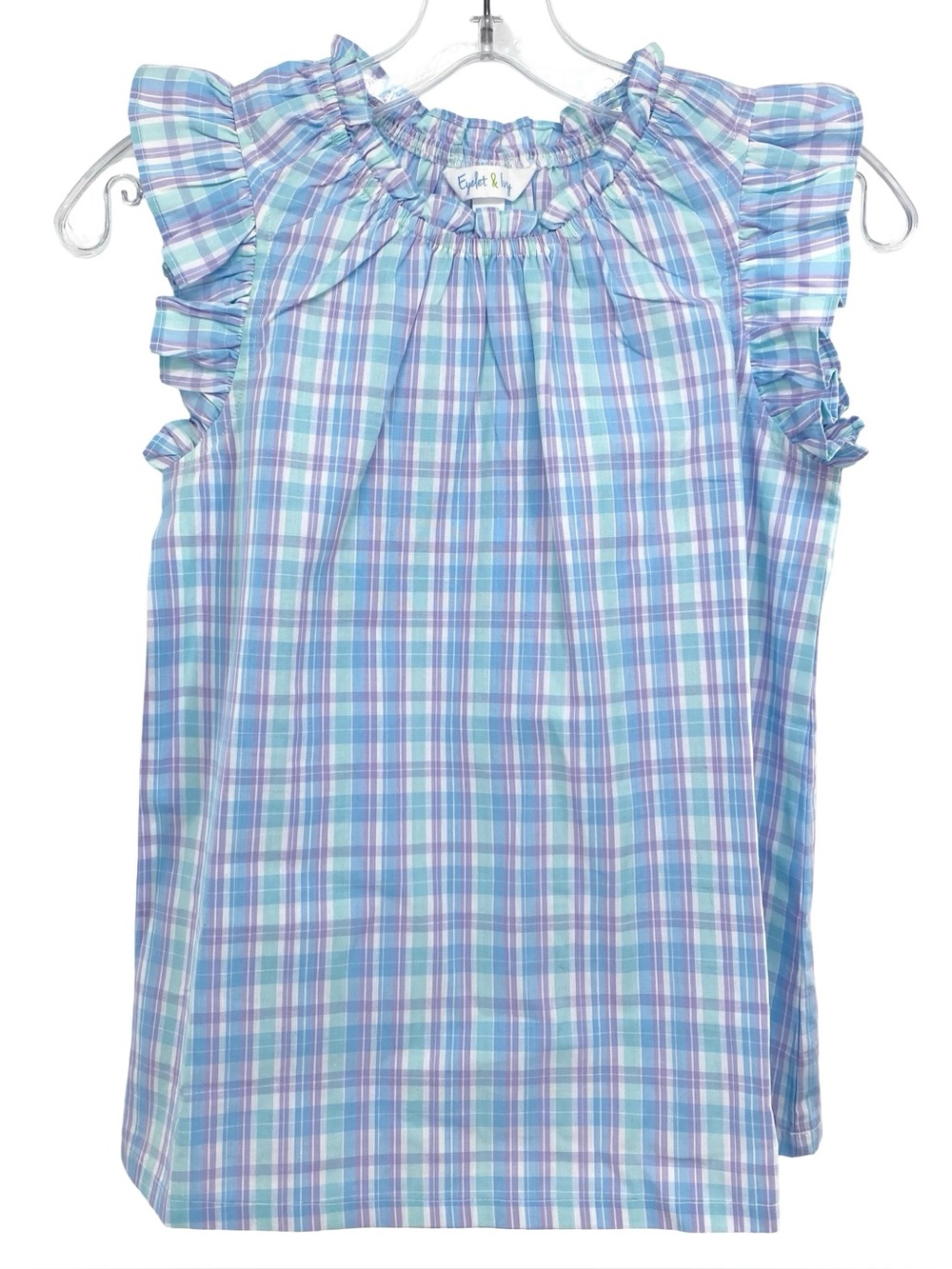 Eyelet & Ivy Plaid Ruffle Shirt Dress Girl’s Size 12